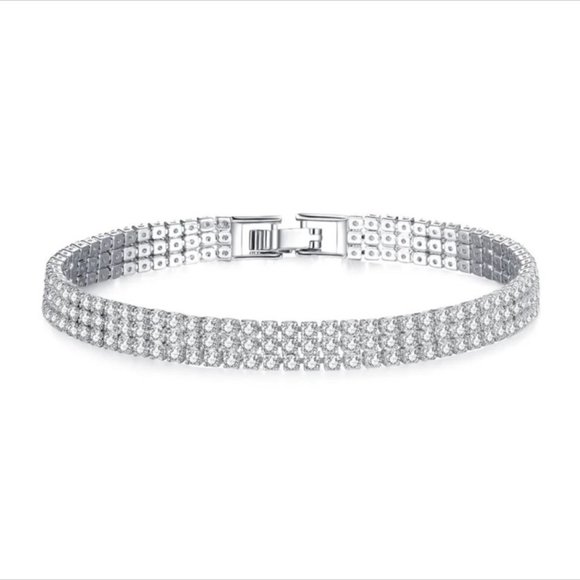NEW LUXURY S925 DIAMOND SILVER BRACELET, NICE BRACELET, CUTE BRACELET - Picture 3 of 6